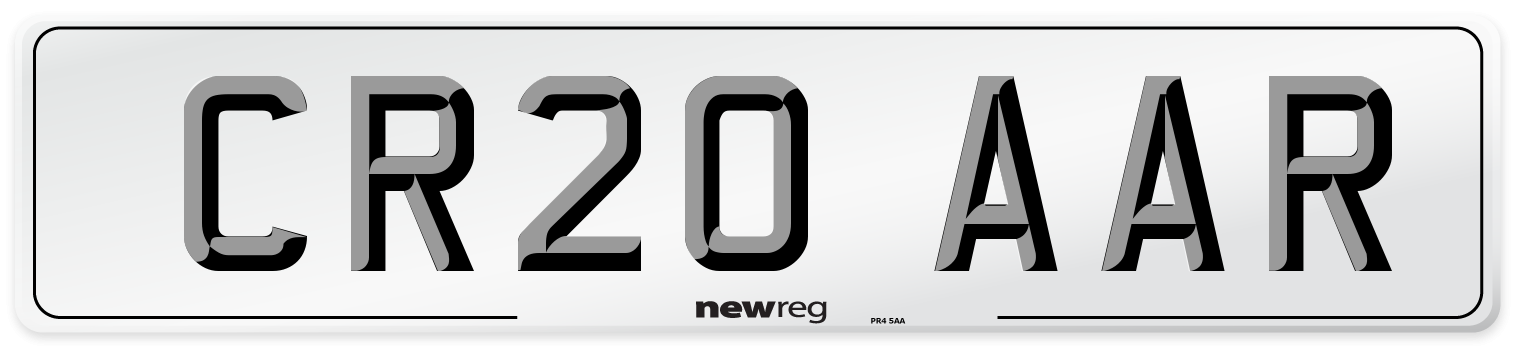 CR20 AAR Number Plate from New Reg